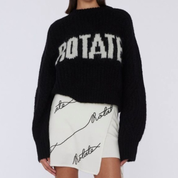 ✨ ROTATE Birgerchristensen Black Sweater Pullover Top - Picture 2 of 10